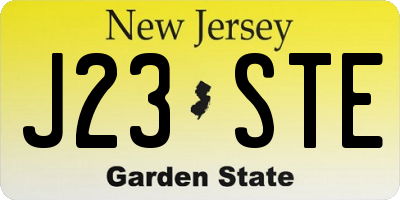 NJ license plate J23STE