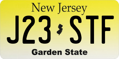 NJ license plate J23STF
