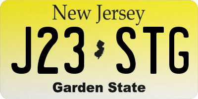 NJ license plate J23STG