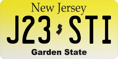 NJ license plate J23STI