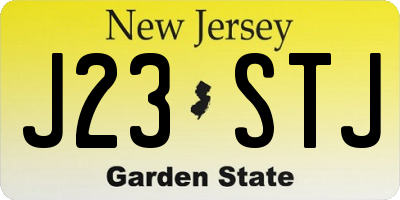 NJ license plate J23STJ