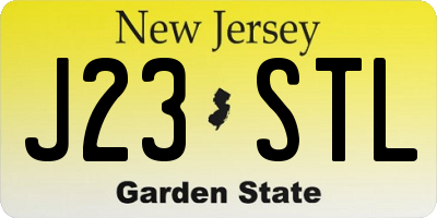 NJ license plate J23STL