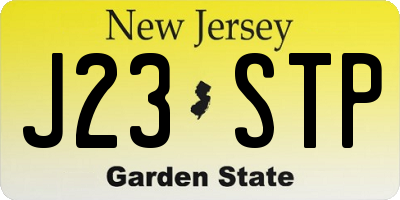 NJ license plate J23STP