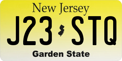 NJ license plate J23STQ