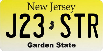 NJ license plate J23STR