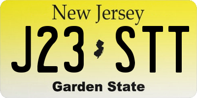 NJ license plate J23STT