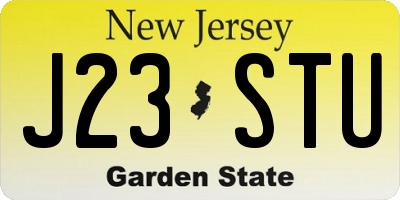 NJ license plate J23STU