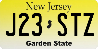 NJ license plate J23STZ