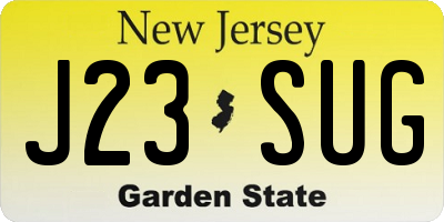 NJ license plate J23SUG