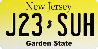 NJ license plate J23SUH