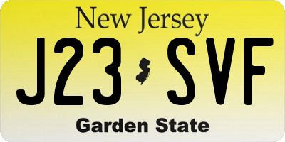 NJ license plate J23SVF