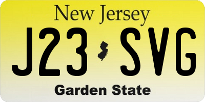 NJ license plate J23SVG