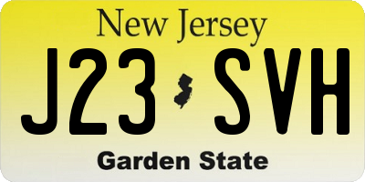 NJ license plate J23SVH