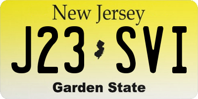 NJ license plate J23SVI