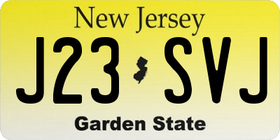 NJ license plate J23SVJ