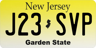 NJ license plate J23SVP
