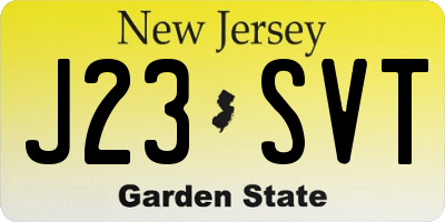 NJ license plate J23SVT