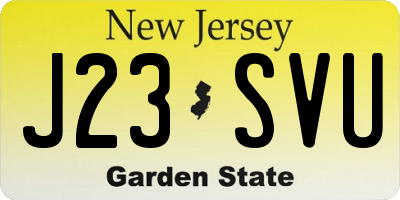 NJ license plate J23SVU