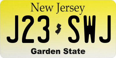 NJ license plate J23SWJ