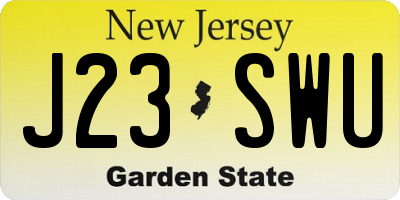 NJ license plate J23SWU