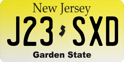 NJ license plate J23SXD