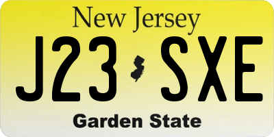 NJ license plate J23SXE