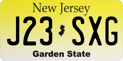 NJ license plate J23SXG