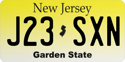 NJ license plate J23SXN