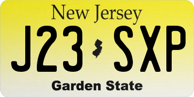 NJ license plate J23SXP