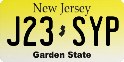 NJ license plate J23SYP