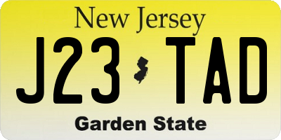 NJ license plate J23TAD