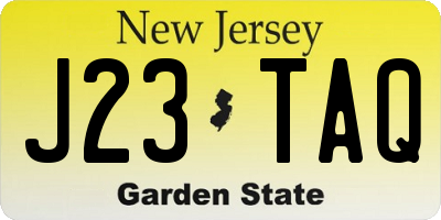 NJ license plate J23TAQ