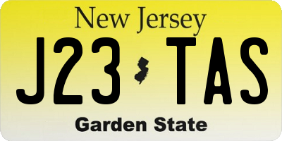 NJ license plate J23TAS