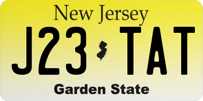 NJ license plate J23TAT