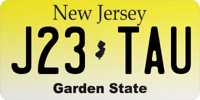 NJ license plate J23TAU