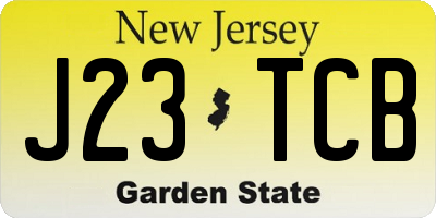 NJ license plate J23TCB