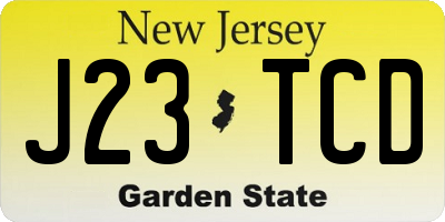 NJ license plate J23TCD