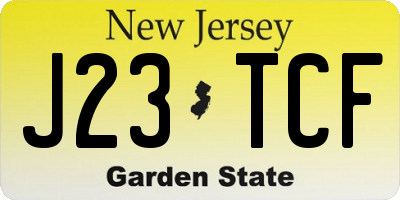 NJ license plate J23TCF