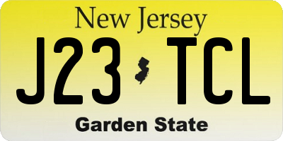 NJ license plate J23TCL