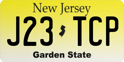 NJ license plate J23TCP