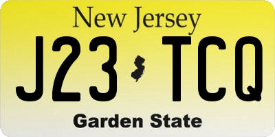 NJ license plate J23TCQ