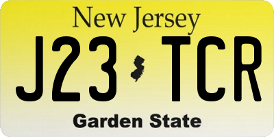 NJ license plate J23TCR