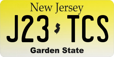 NJ license plate J23TCS
