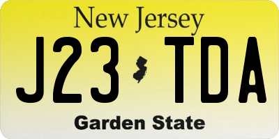 NJ license plate J23TDA