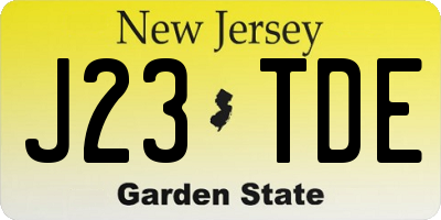 NJ license plate J23TDE