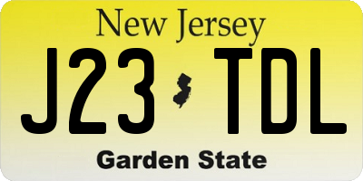 NJ license plate J23TDL