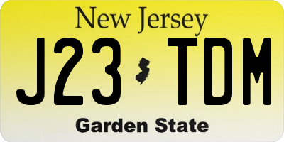 NJ license plate J23TDM