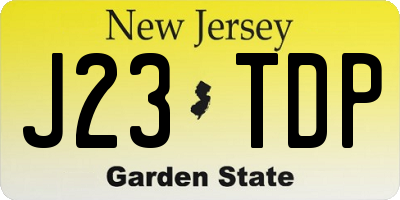 NJ license plate J23TDP