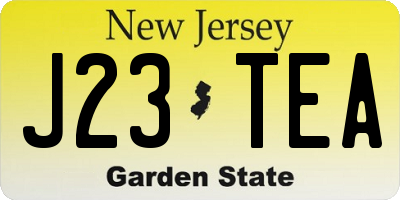 NJ license plate J23TEA