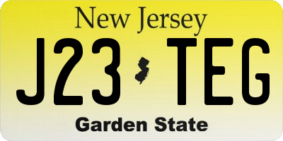NJ license plate J23TEG